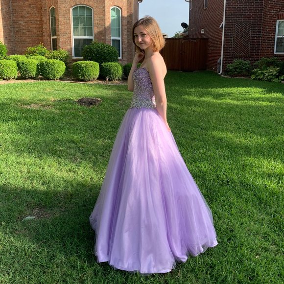 Purple Sweetheart Neckline Princess Prom Dress - Picture 1 of 5